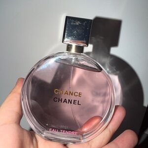 CHANEL Chance Eau Tendre Pink Glass Perfume Bottle